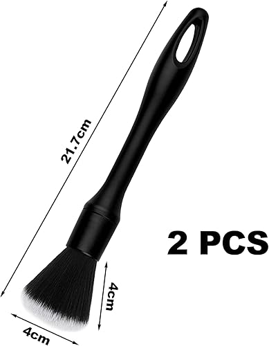 2 Pcs Pinceau Nettoyage Voiture 22 cm,Detailing Auto,Pinceau Detailing Auto,Pinceau Nettoyage,Brosse Detailing Auto,Pinceau Voiture Nettoyage,Pinceaux Nettoyage Voiture,Pinceaux Detailing Auto(Noir) - Poukt