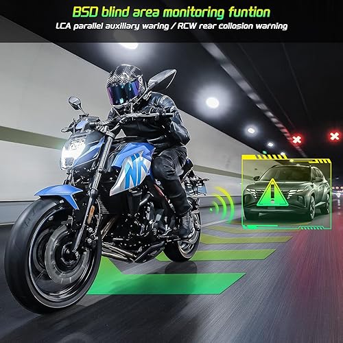 Liwogi Carplay Caméra embarquée de moto avec caméra embarquée 1080p, navigation GPS, étanche de 6,25 pouces, enregistrement en boucle, moniteur de pression des pneus, détection de point aveugle pour - Poukt