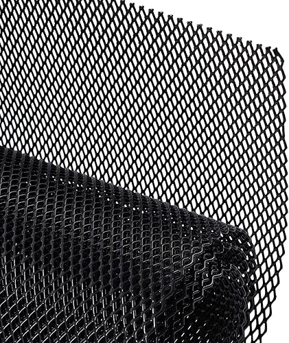 Bettol Grille de course universelle en alliage d'aluminium ,100 x 33 cm ,Perforation en losange de 3 x 6 mm ,Pour calandre de voiture ,grille noire - Poukt