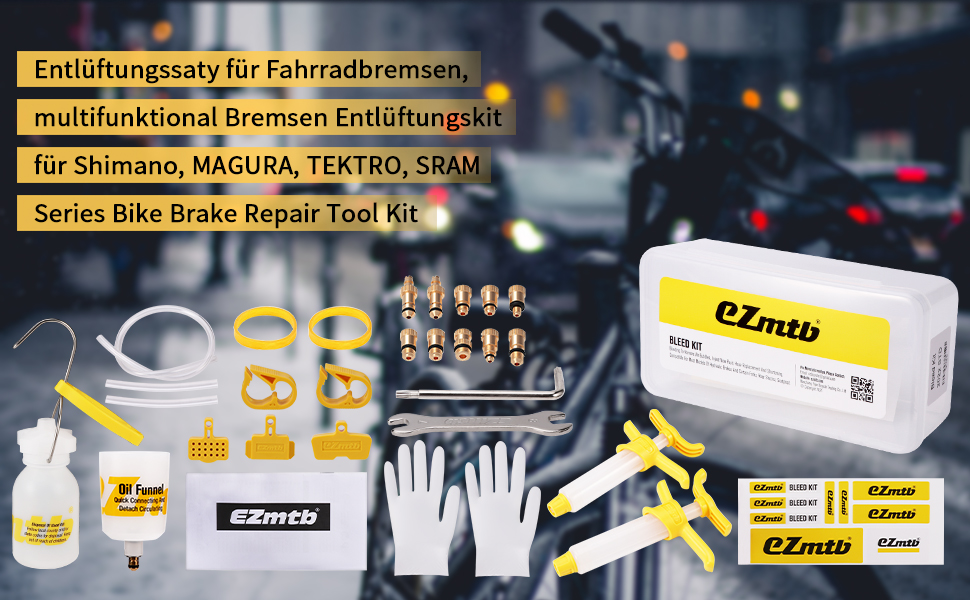 Kit de purge pour frein à disque et freins de vélo - Kit de purge d'huile minérale Mountain Bike Bleed 