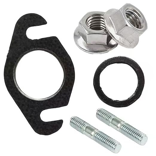TYBYBB Joint de collecteur d'échappement pour scooter 50 cm3 2T et boulons de support d'échappement M6 compatible avec Yamaha Aerox Bw's, MBK Booster, Nitro, Aerox, Mach-G, Jog-R, Ovetto - Poukt