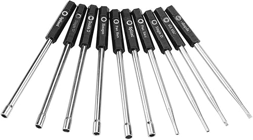10 Pcs Outils de Réglage de Carburateur Jeu De Tournevis Cannelé Jeu d'Outils De Réglage Pacman Double D Type - Poukt