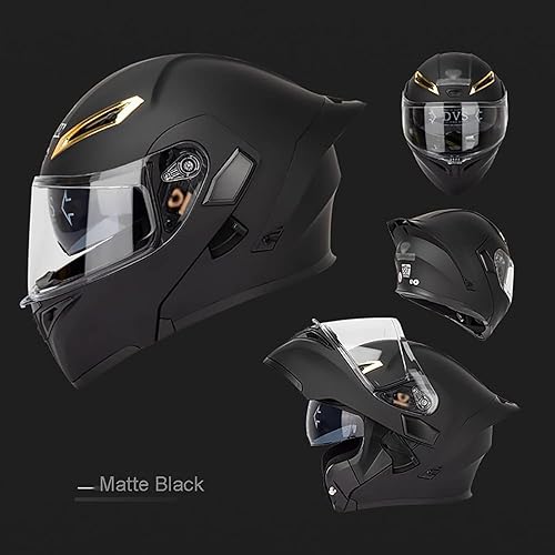 Casque Modulable XYYYM, Intégral Homme-Femme, DOT/ECE, Noir, Motos, Scooters, Vélos, Karts - Poukt