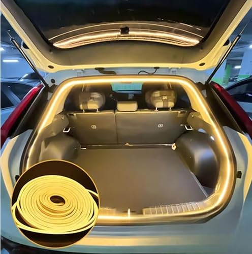Dynamic Flowing Car Trunk Light Strip, 2025 Upgrade Flexible Universal Trunk LED Light Strip, Waterproof Hood Dynamic Atmosphere Lights for Cars Suvs Trucks (White,Full Circle 4 m/13.2ft) - Poukt