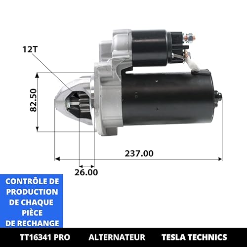 TESLA TECHNICS TT16341 Pro Démarreur de Voiture 12V, 1.70 KW, Compatible Avec MERCEDES-BENZ, Prix Bon Marché - Poukt