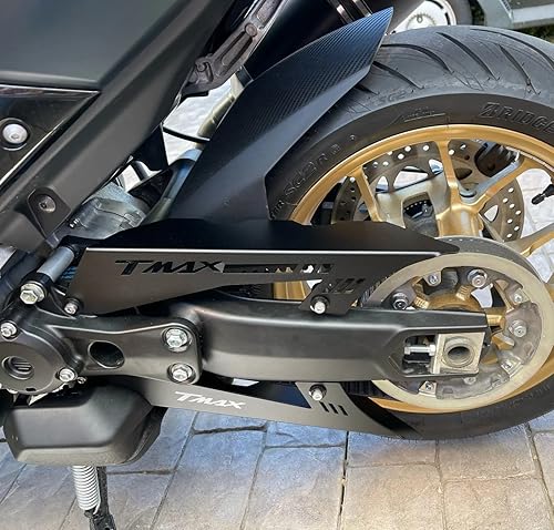 MOWOK Moto Accessoires pour Yamaha TMAX 560 TMAX560 Tech Max 2020 2021 2022 2023 Housse décorative de Protection de la chaîne de Moto (Noir) - Poukt