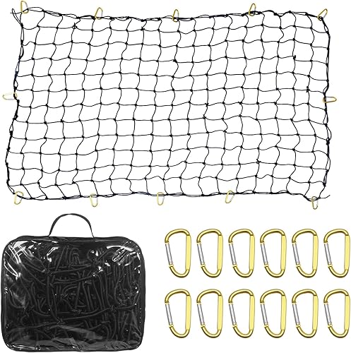 VEVOR Filet Chargement Élastique Extensible Robuste, 183x122 cm, avec 12 Mousquetons, Résistant à l'usure et Intempéries, Convient pour Organiser Les Cargaisons, Pick-up, Camion, Jeep, SUV, Remorque - Poukt
