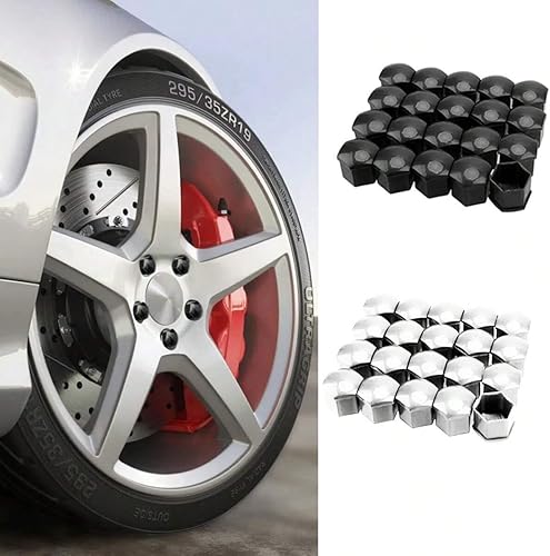 tianshao Lot de 20 Capuchons D'Écrou Roue pour Ford Focus DNW Estate 2001-2004, Écrous Cache Boulon Roue Couvre-Écrous Pneu Hexagonaux avec Jeu D'Outils Retrait,Bla-ck-21mm - Poukt