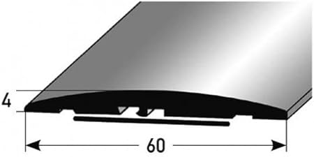 PROVISTON | Barre de seuil | Alu anodisé | Couleur or | Largeur 60 mm | Hauteur 4 mm | Longueur 1000 mm | À visser latéral côté latéral | Barre de seuil rattrapage | 1 pièce - Poukt