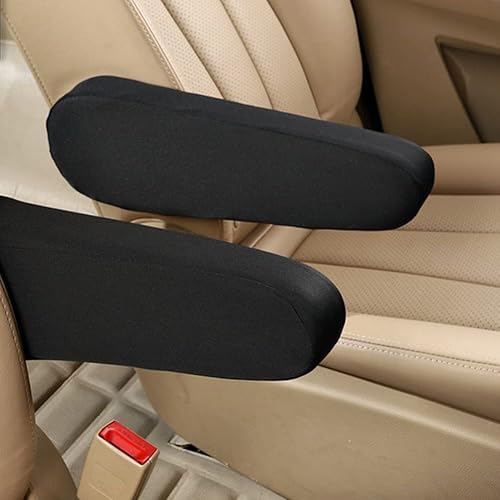 1 paire Housses d'accoudoir de siège avant, Accoudoir De Chaise Bureau élastiques Lavables housse chaise universelle avant en cuir voiture avec fermeture élastique Couverture d'accoudoir (Black) - Poukt