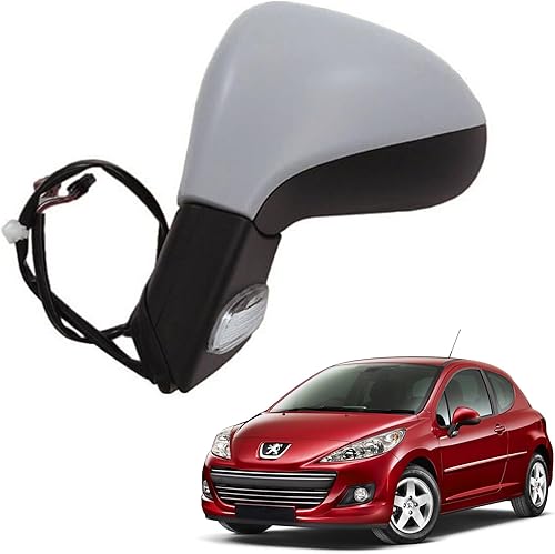 Convitex Retroviseur Complet Peugeot 207, Gauche Côté Conducteur, éléctrique, Chauffant, Gris à peindre, Avec Clignotant - Poukt