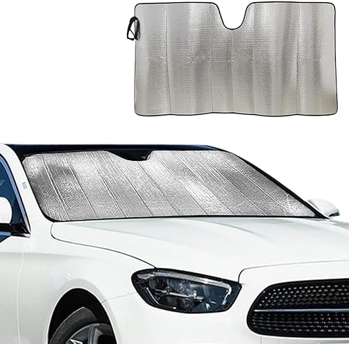 Pare-soleil de voiture Store Voiture - Pare-soleil avant - Pliable - Protection UV - Argent - Poukt