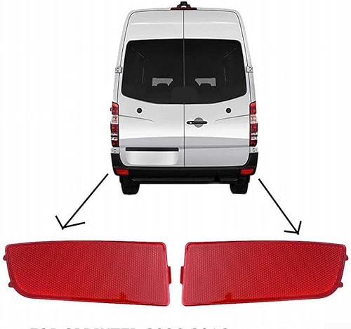 Jonikuper Sprinter W906 Réflecteur de pare-chocs arrière compatible avec Crafter 2006-2016 OEM 9068260040 Plastique ABS rouge - Poukt