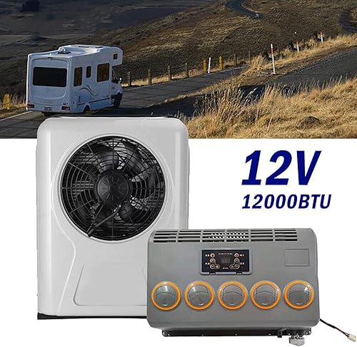 Climatiseur de toit électrique universel 12 volts pour camion de camping-car, 8 heures de fonctionnement sans conduit - CA silencieux - Refroidissement uniquement, unité de climatisation de 24V - Poukt