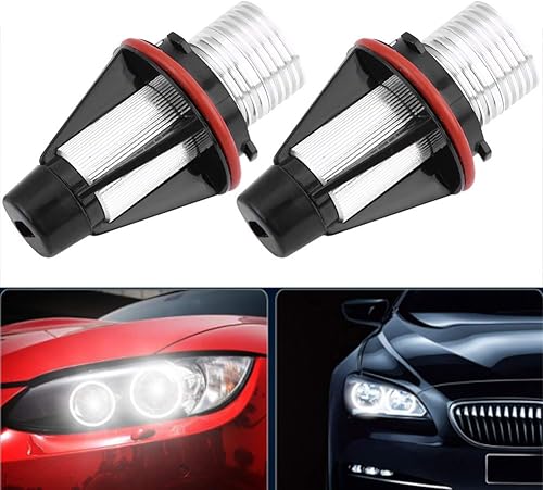 2pcs Angel Eyes Halo Ampoules Lampes Blanc Xénon 6000K 5W Angel Eyes LED Light Lamp pour E60 E61 E39 E53 6312694048 63126916097 63126929309 - Poukt