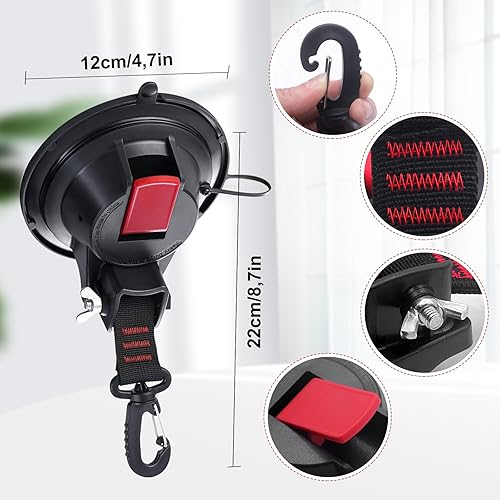 YESLUSY 2 Pièces Ancre à Ventouse avec Fixation du Grands Crochet d'Arrimage, Ventouses d'ancrage Extra Fortes pour Camping, Ménage, Camping-Cars, Tentes, Auvents de Voiture - Poukt