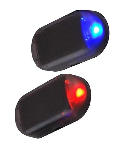 Jorzer Solaire Avertissement De Sécurité Lampe De Voiture Alarme Anti-vol Système D'alimentation Lumière Solaire Simulé Avertissement Clignotant Lampe De Sécurité 2pcs - Poukt