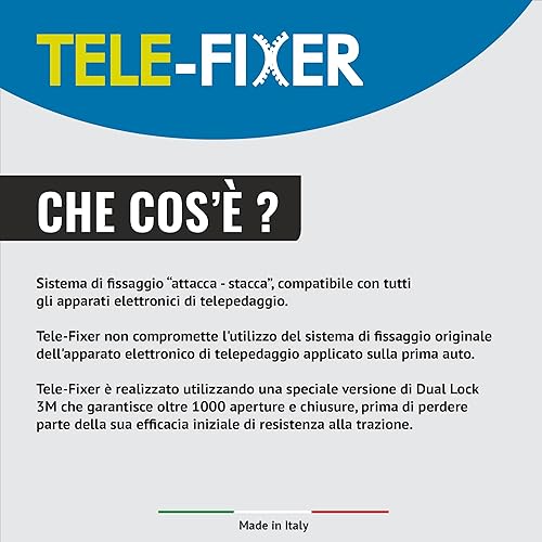 4R Quattroerre.it Système de Fixation Amovible Dual Lock Tele Fixer pour télépéage, 2 pièces - Poukt