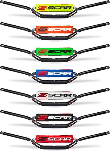 SCAR Guidon Moto Cross 22mm - Moyen - Alu Street Roadster Hornet CB Bandit GSR Z750 - Mousse noire - Poukt