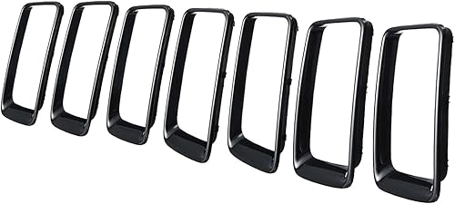 KYYET Lot de 7 anneaux de grille de pare-chocs avant pour Grand Cherokee 2014 2015 2016 Noir brillant - Poukt