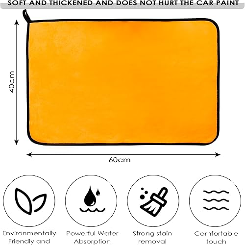Baxcdyswe 3PCS Chiffon Microfibre, 40 x 60 cm Kit Nettoyage Voiture, Super Absorbantes, Nettoyage Professionnel Lavette Microfibre Nenette Voiture, Serviette Microfibre Voiture pour Entretien Peinture - Poukt