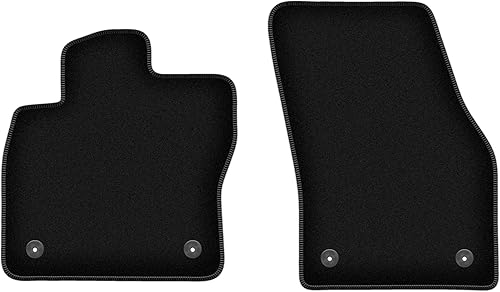 Wielganizator Tapis Avant sur Mesure en Velours pour Skoda Kodiaq (2016-) - Qualité : Basic | Ajustement précis, sous-Couche antidérapante, 2 pièces - Noir - Poukt