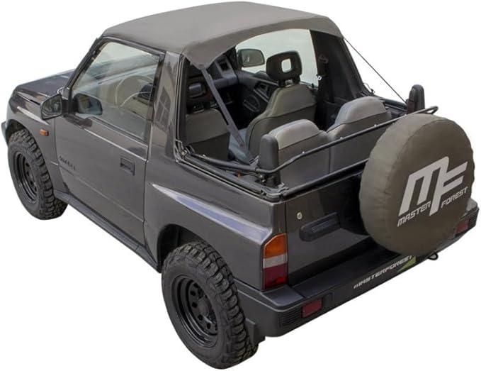 Masterforest Capote Bâche Bikini Military Khaki pour 4X4 Suzuki Santana Vitara MK1. Extérieur Vinyle/Intérieur Coton. Accessoire et Toit Amovible pour 4x4 Suzuki. - Poukt
