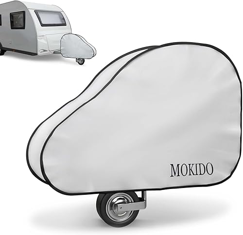 Housse de protection universelle pour timon avec double fermeture à clic, imperméable, résistante aux UV, pour remorque, caravane, camping-car - Poukt