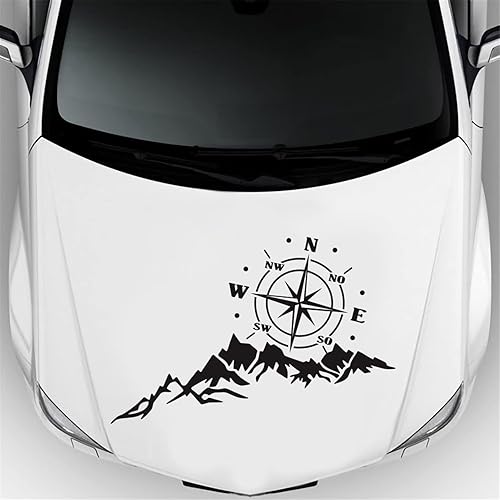 Renywosi Voiture Boussole Montagne, Décalcomanie Voiture Réfléchissant, Imperméable Autocollant Décoration Voiture, Vinyle Auto Body Stickers pour VUS Camping Cars Véhicules Récréatifs - Poukt