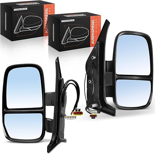 Frankberg 3801929 Lot de 2 rétroviseurs extérieurs électriques gauche et droite chauffants Capteur de température et lumière clignotante Compatible avec I.v.e.c.o Daily V Box 2011-2014 - Poukt