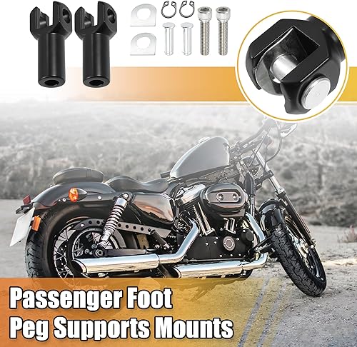 QUARKZMAN Supports De Repose-Pieds Passager, Kit De Monture De Clevis Gauche Et Droit Pour Repose-Pieds De Moto pour Harley Davidson Softail 2000-2006, Monture De Repose-Pieds En Clevis Noir - Poukt