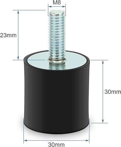 Supports D'isolateur en Caoutchouc D'amortisseur M8, Bobines de Bateau de Voiture de Silentblock Anti-vibration de Supports en Caoutchouc(VD30*30 M8*23) - Poukt