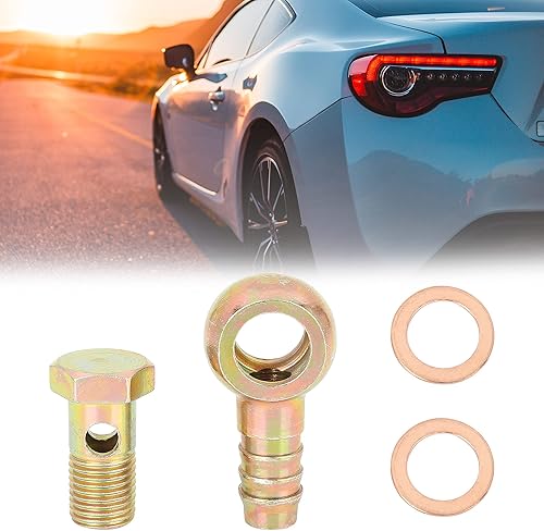 X AUTOHAUX 14mm Banjo Tuyau Barbelé Boulon Raccords Banjo Boulon Rondelle Kit pour Voiture - Poukt
