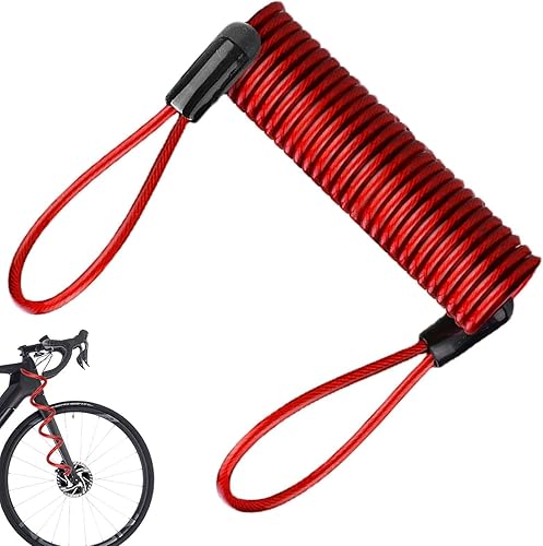 Câble de rappel de serrure - Câble antivol - Câble de rappel antivol - Câble de sécurité à double anneau pour serrure, câble de rappel flexible pour serrure à disque - Câble de rappel de moto F - Poukt