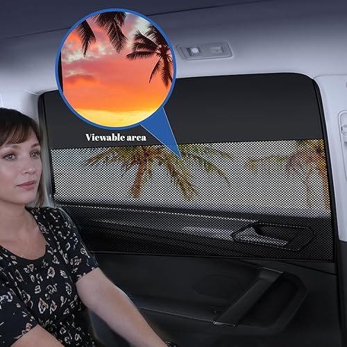XWUX 2 Pièces Pare Soleil Voiture Bébé, Pare Soleil Voiture Arriere avec Aimants, Semi-occultant, Paresoleil Enfant et Animaux, Bloquer Les Rayons UV et la Chaleur (Fenêtre Arrière) - Poukt