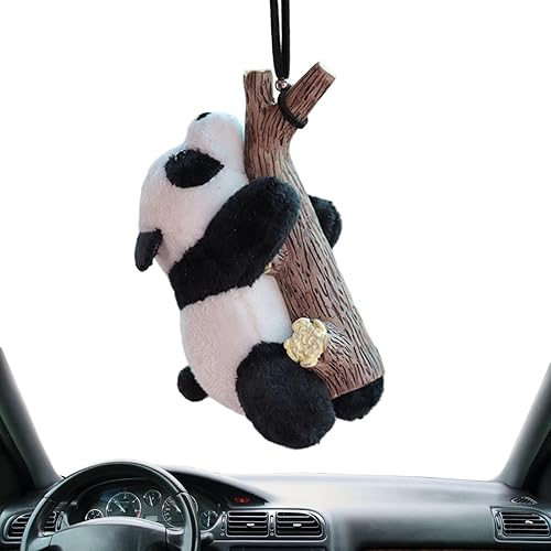 Rétroviseur Panda en Peluche, Pendentif Panda oscillant, en Peluche en Forme de Panda, Ornement à Suspendre pour Voiture, Accessoires d'intérieur de Voiture, décoration pour Sacs, Sacs à Dos - Poukt