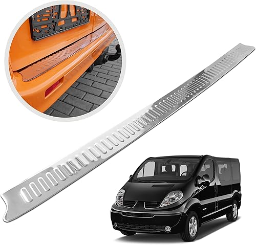 CHROMEMASTER | Protection de Pare-Chocs arrière | Compatible avec Renault Trafic 2001-2014 | Acier INOX Poli/Chrome | Protection de seuil de Coffre pour protéger Votre Voiture des Rayures - Poukt