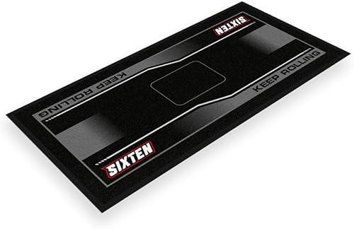 Tapis Moto SIXTEN 95x200 - Tapis Environnemental Moto - pour Les Paddocks et Le Garage - Lavable et Ecologique - Poukt