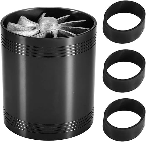 Turbonator double ventilateur, prise d'air de voiture Turbonator double ventilateur Turbine Super chargeur économiseur de carburant gaz Turbo Turbonator économiseur de carburant(Noir) - Poukt