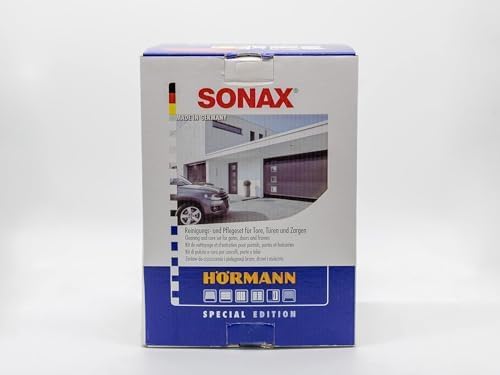 Hörmann SONAX Ensemble de nettoyage et d'entretien 7 pièces (500 ml de polish 2 en 1, pour portes, portails et chambranles, huile, chiffons en microfibres, nettoyant, 2 éponges) 4020356 - Poukt