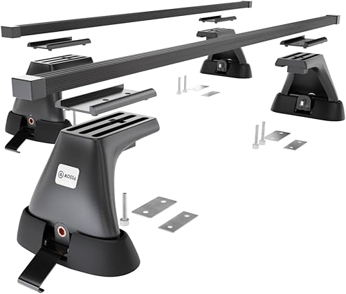 Mossa Barres de Toit en Acier adapté pour Peugeot Partner MK I Van (2003-2010) - Porte-Bagages de Voiture Noir - Points de Montage - Poukt