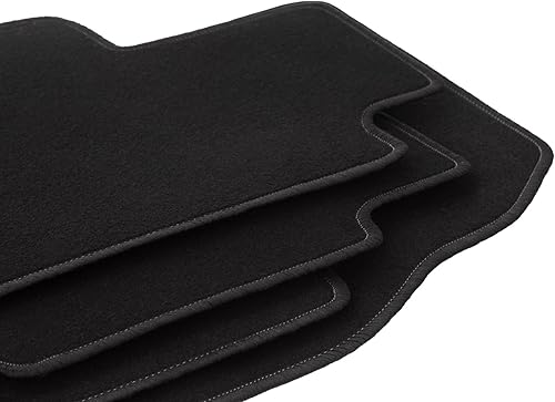 Wielganizator Tapis Avant sur Mesure en Velours pour Skoda Kodiaq (2016-) - Qualité : Basic | Ajustement précis, sous-Couche antidérapante, 2 pièces - Noir - Poukt