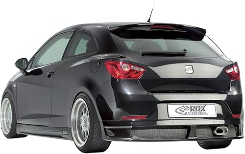 Jupe arrière compatible avec Seat Ibiza 6J SC 3 portes 2008-2012 excl. FR/Cupra (PU), noire - Poukt