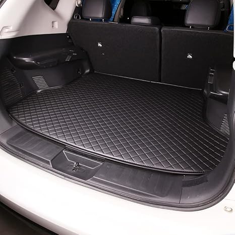 GXDFC Voiture Cuir Tapis de Coffre pour Kia NIRO 2017-2021 2022 2023 2024 2025, Bac Coffre Imperméables Cargaison Tapis Antidérapant Housse Protection Accessories,Black - Poukt