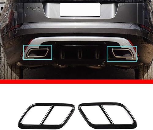 YIWANG Embout d'échappement de voiture en acier inoxydable 304 pour RangeRover Velar 2017 2018 2019 (Noir) - Poukt