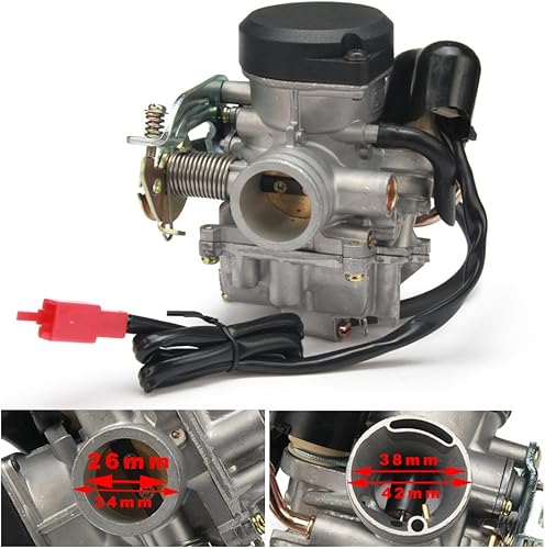 Moto CVK26 CVK 26MM Carburateur Carb Remplacement Compatible avec tous les Moto Scooters ATV GY6 150-250CC 200CC Moto Universel Dirt Bike - Poukt