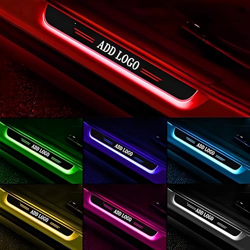 4 Pièces Seuils de Porte à Induction LED, seuils de Porte à Induction LED étanches sans câblage, Barre de seuil de Voiture lumière dambiance sans câblage pour Tous Les modèles de Voiture - Poukt