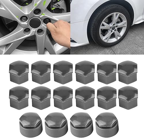 pour cache ecrou rs3 gris 20 pcs 17mm Voiture Roue Boulon Écrou Couverture, Universel Couvre Caps Auto Hub Vis Protection Anti-vol Couverture Cap pour Auto(Gris) - Poukt