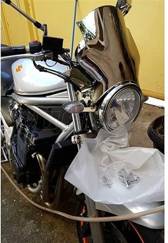 Moto Pare-Brise Pare-Brise Pare-Brise Écran Compatible avec 1996-2012 Ajustement Compatible avec Suzuki Bandit GSF 600 650 1200 1250 N GSF600 GSF650 GSF1200 GSF1250 Phares Support (Color : Smoke) - Poukt