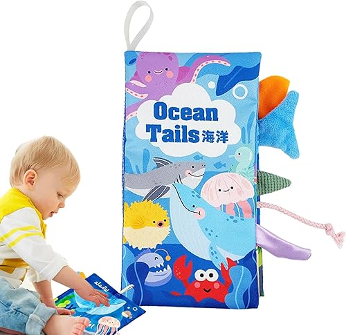 Holdes Livres Doux froissés, Livres en Tissu - Livres Doux au Toucher et à Toucher - Jouet pour Poussette pour Les Voyages en déplacement, Cadeau d'éducation précoce pour garçons - Poukt